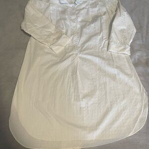Dior white crisp button up sleepwear.